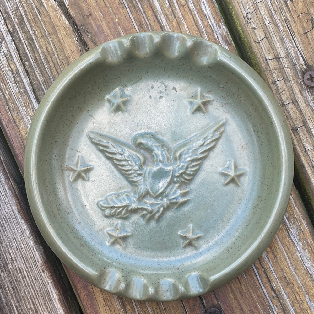 Green Eagle Ashtray with Stars